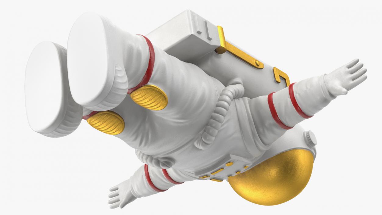 3D Astronaut Toy Character White T-pose