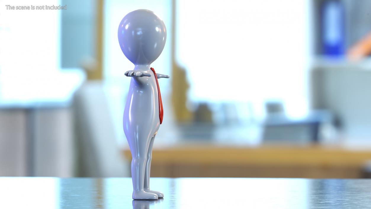 3D Stickman With Red Tie Rigged model