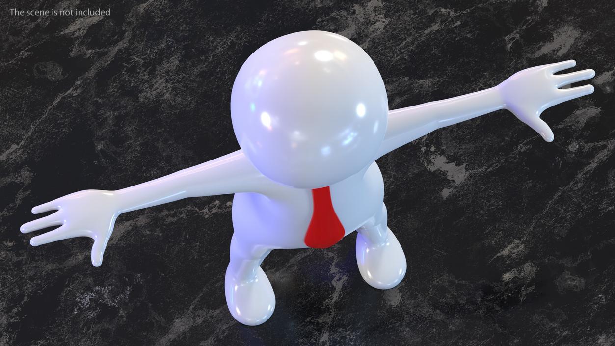 Stickman With Red Tie Rigged for Modo 3D