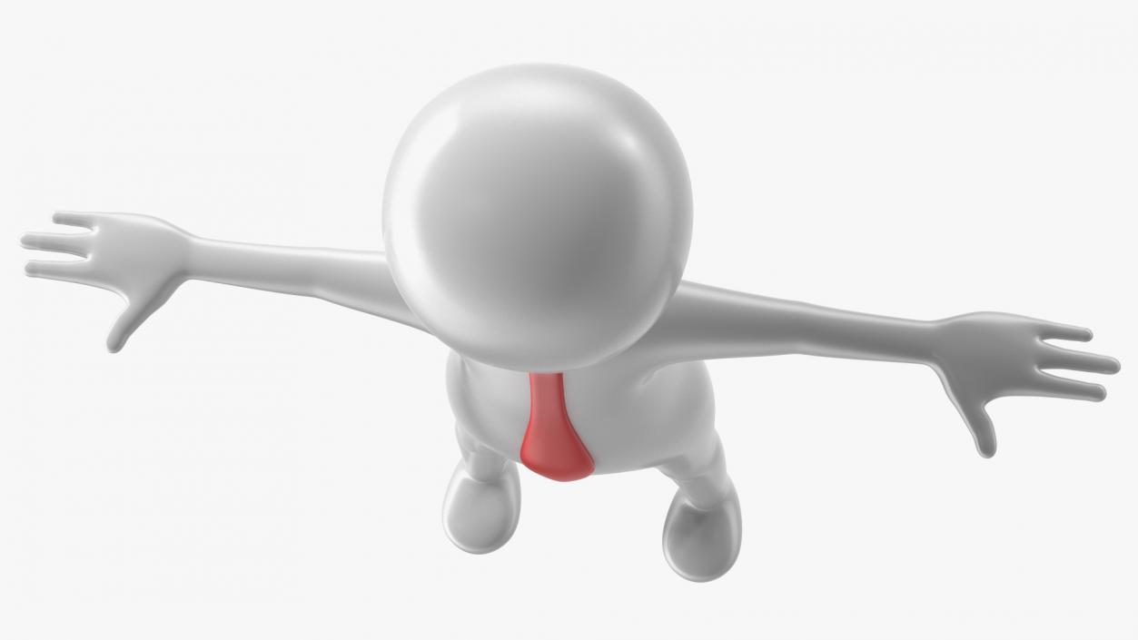 3D Stickman With Red Tie Rigged model