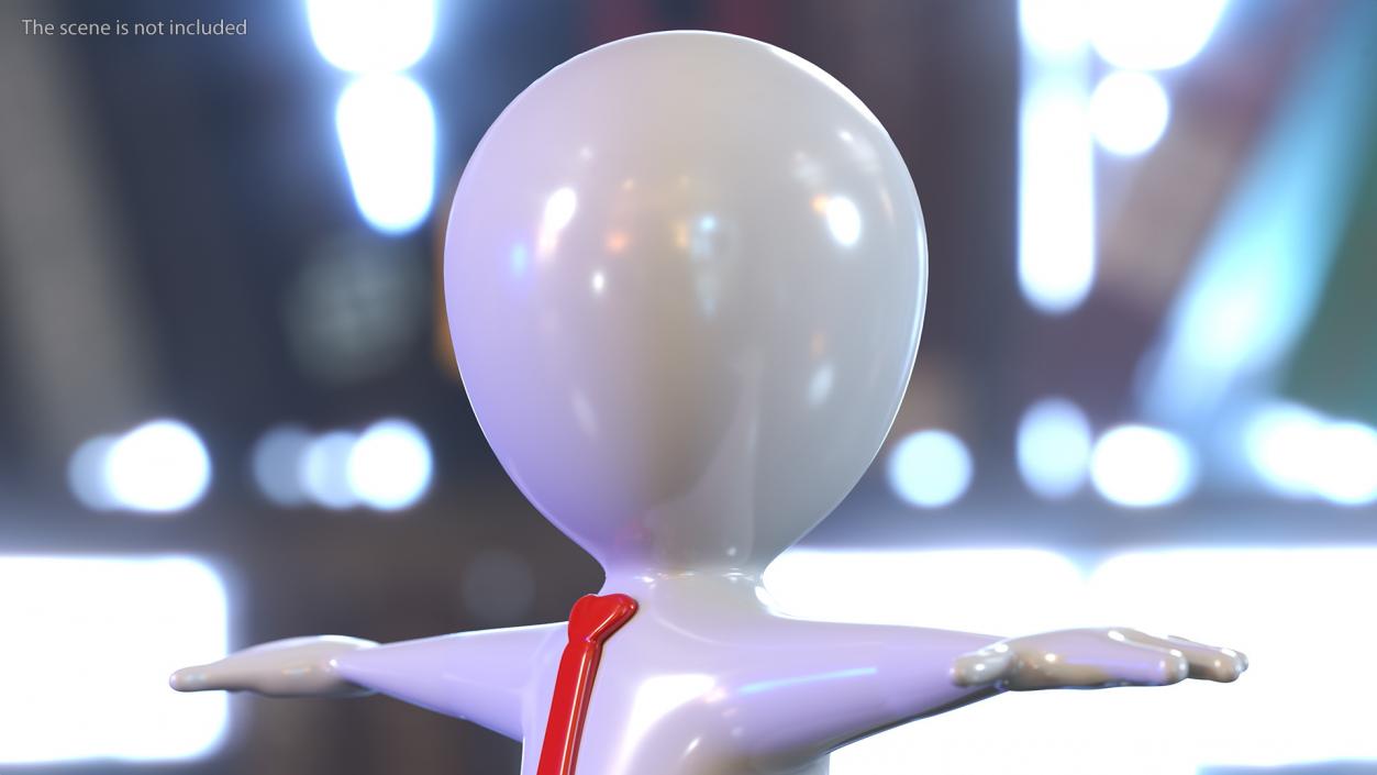 Stickman With Red Tie Rigged for Modo 3D