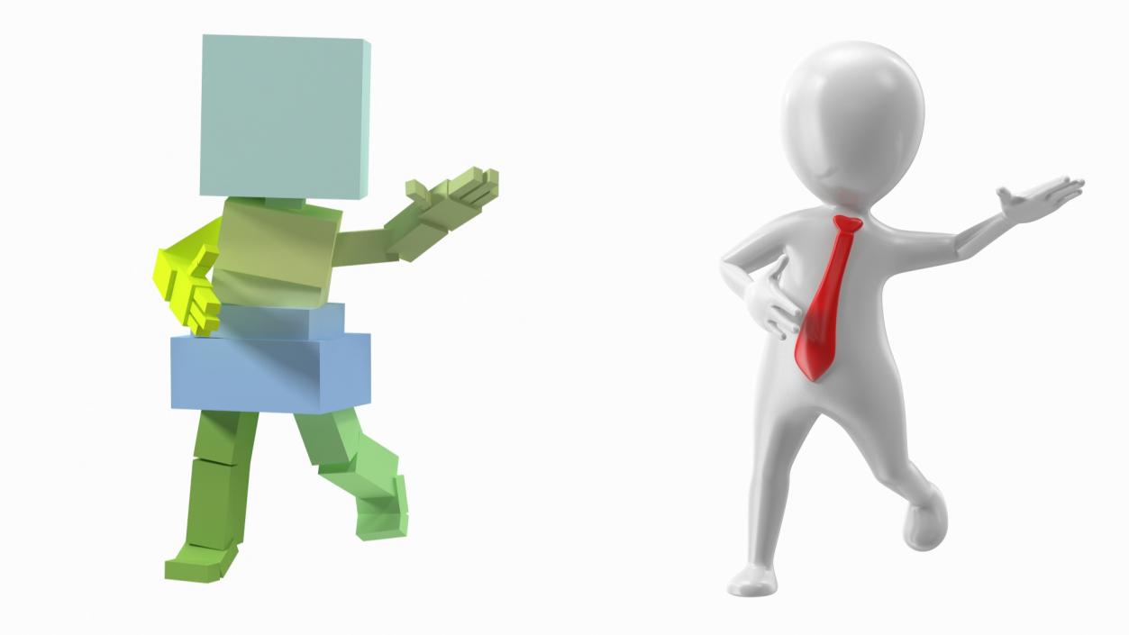 Stickman With Red Tie Rigged for Modo 3D