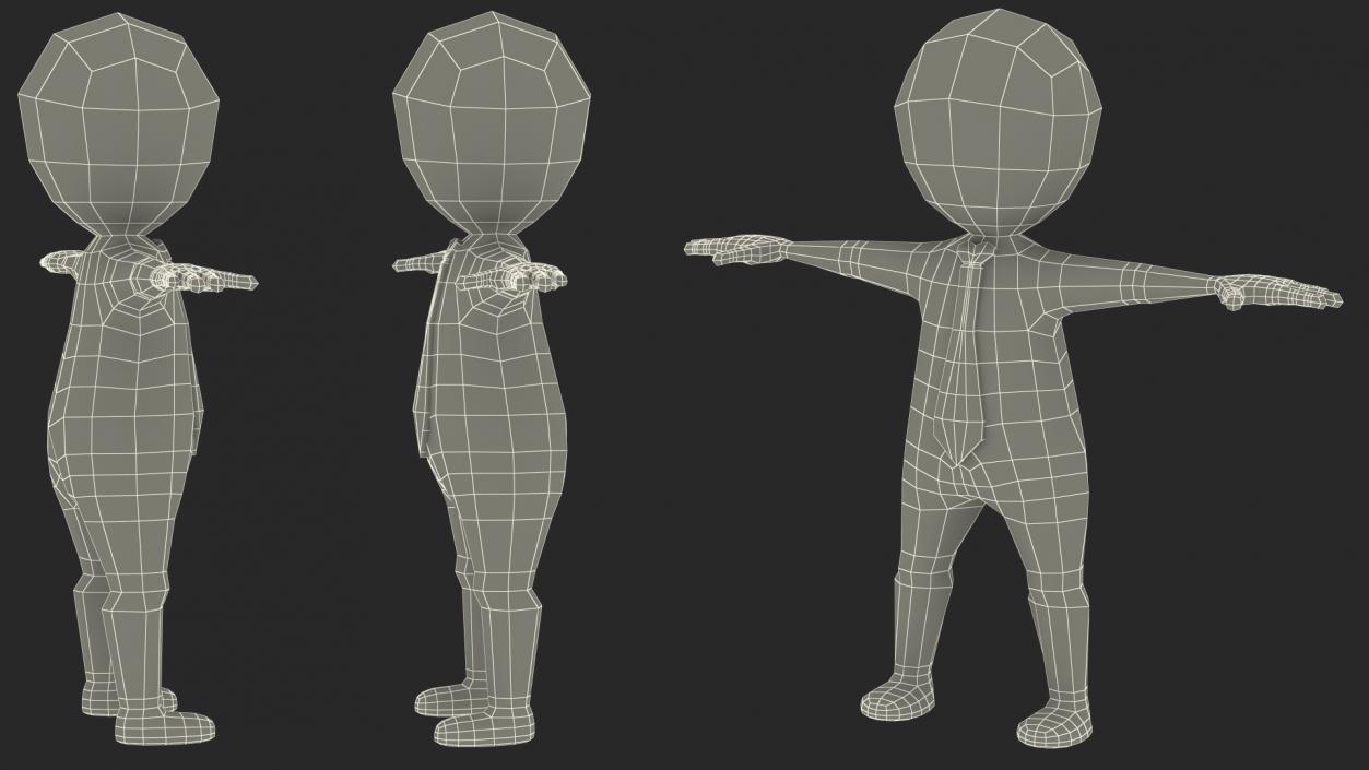 Stickman With Red Tie Rigged for Modo 3D