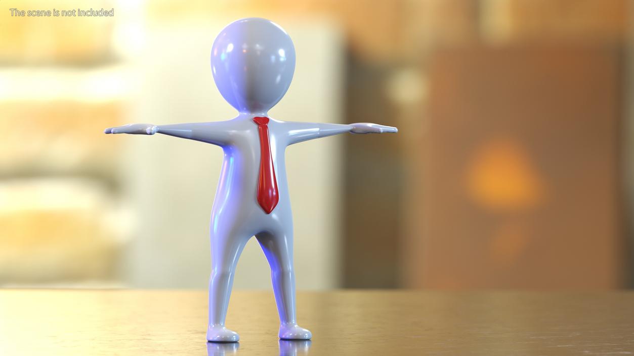 3D Stickman With Red Tie Rigged model