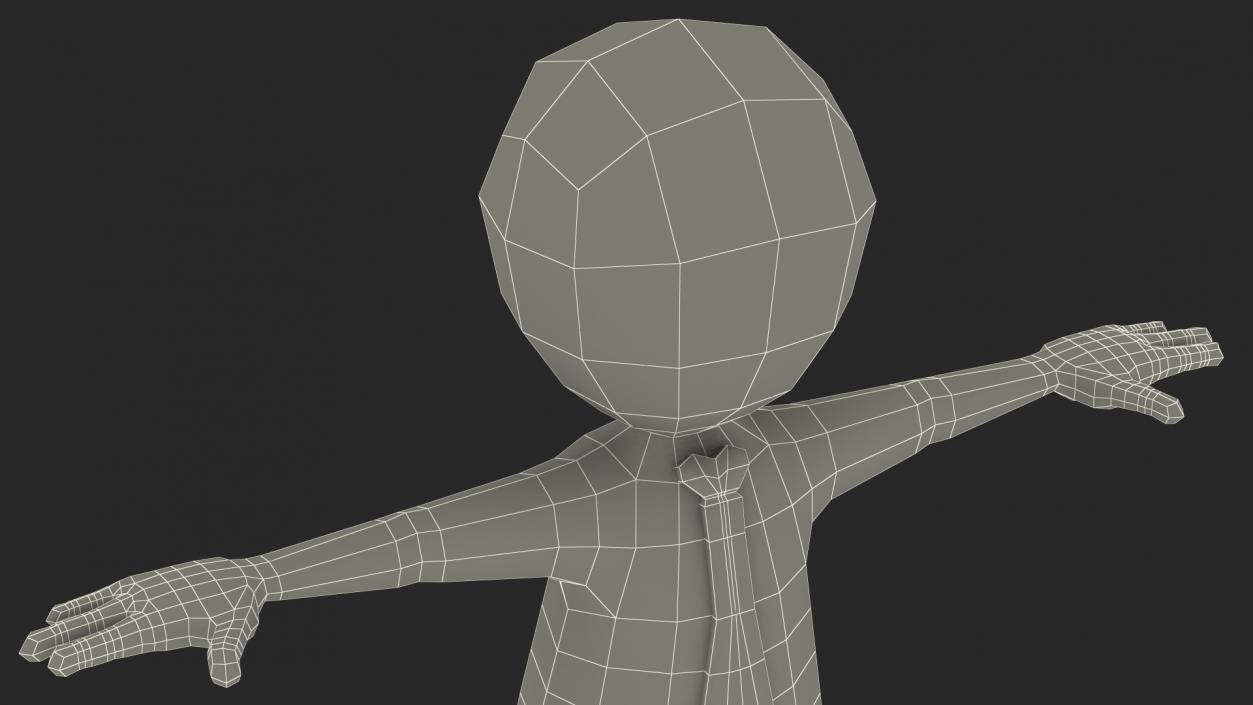 3D Stickman With Red Tie Rigged model