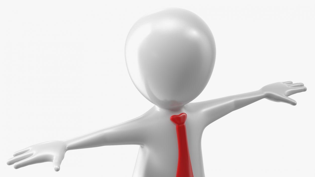 Stickman With Red Tie Rigged for Modo 3D