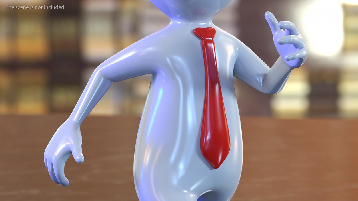 Stickman With Red Tie Rigged for Modo 3D