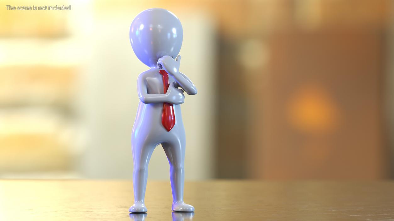 3D Stickman With Red Tie Rigged model