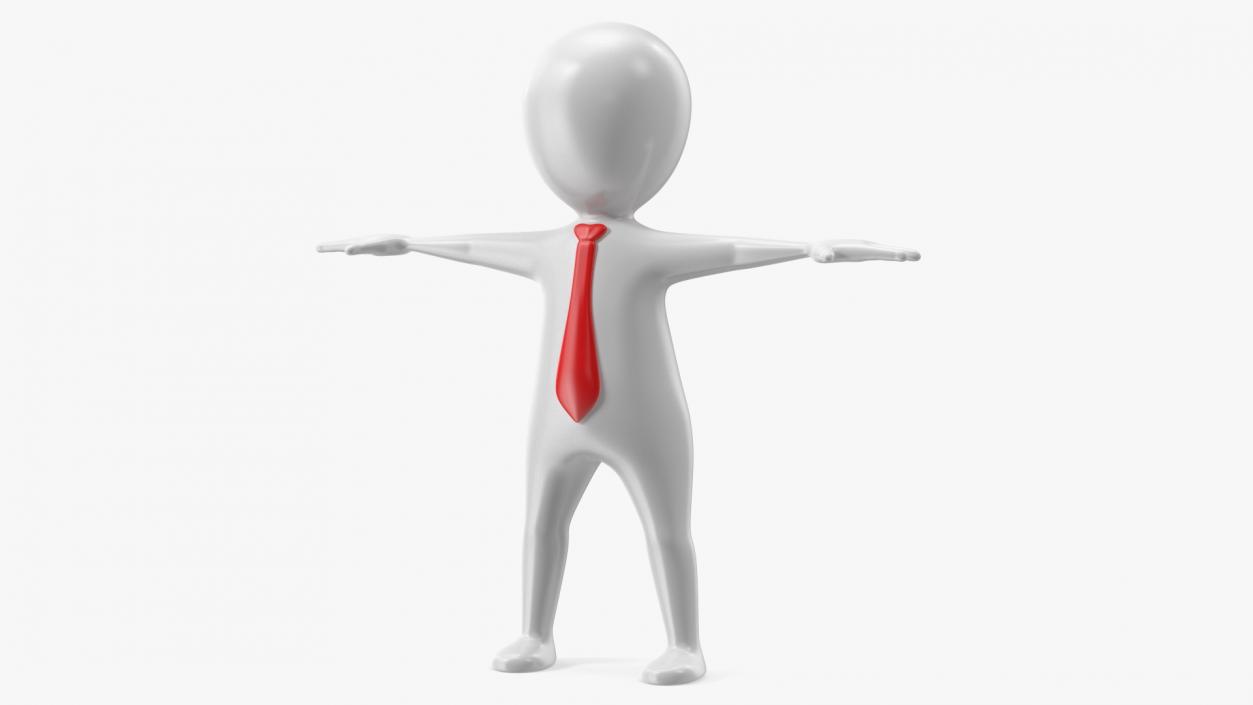 Stickman With Red Tie Rigged for Modo 3D