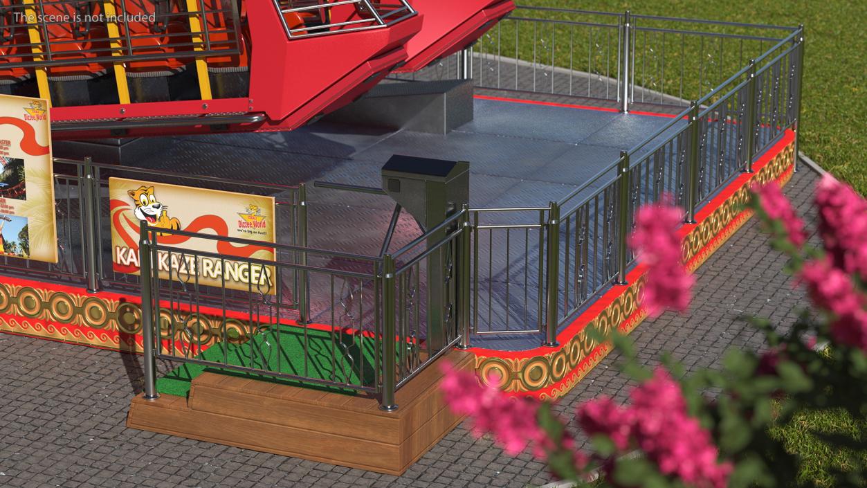 3D model Kamikaze Ranger Ride Attraction OFF