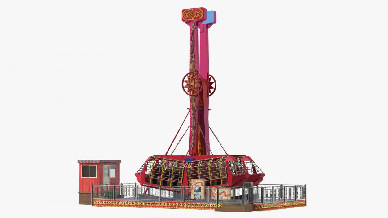 3D model Kamikaze Ranger Ride Attraction OFF