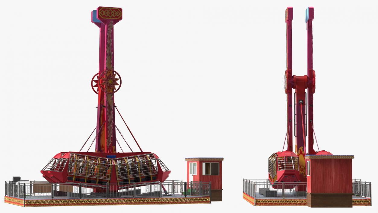 3D model Kamikaze Ranger Ride Attraction OFF