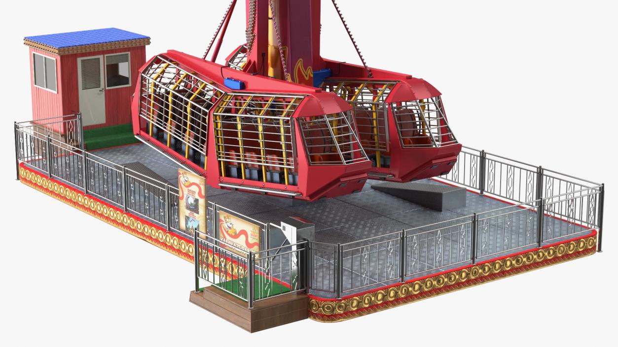 3D model Kamikaze Ranger Ride Attraction OFF