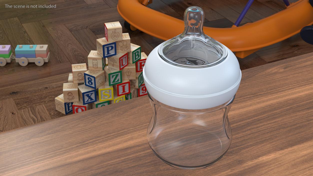 3D Baby Bottle with Nipple model