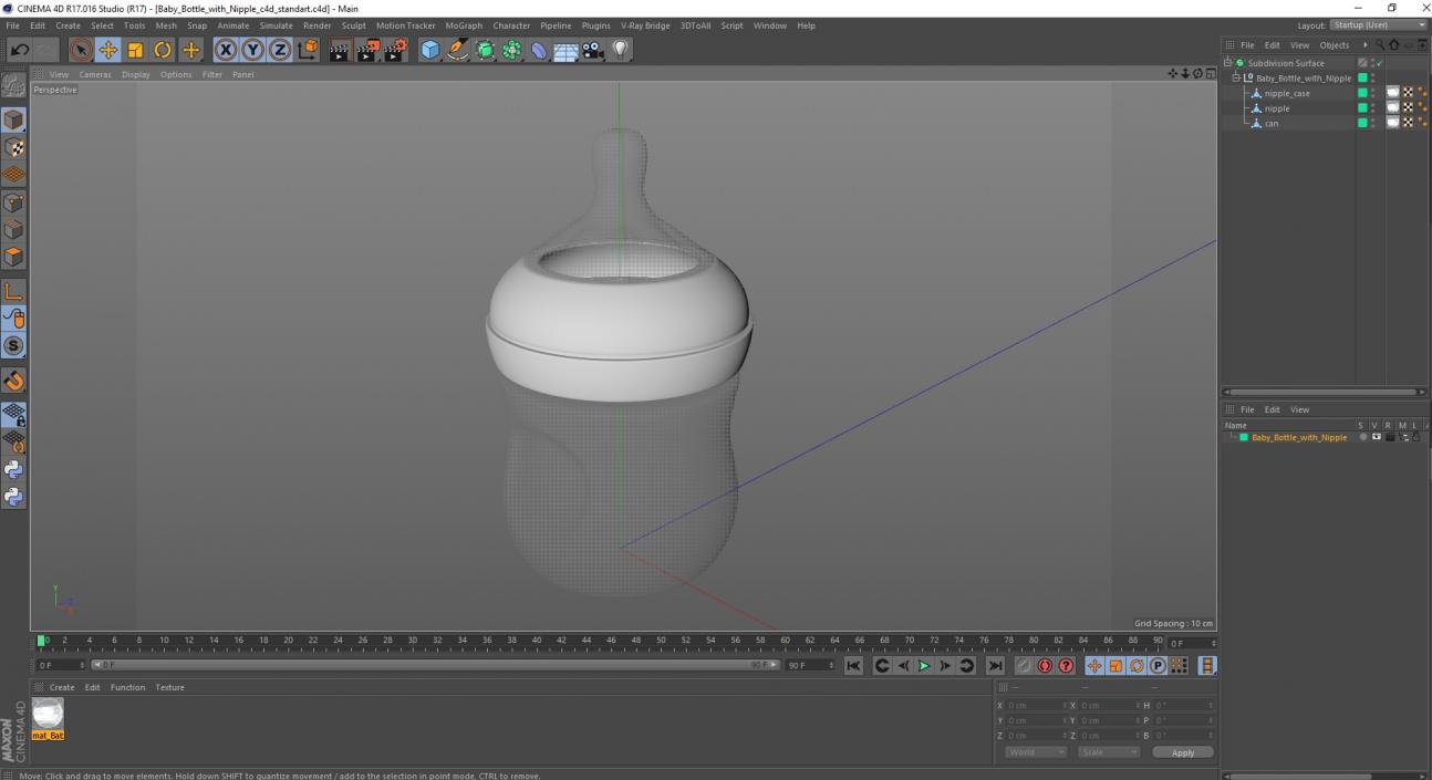 3D Baby Bottle with Nipple model