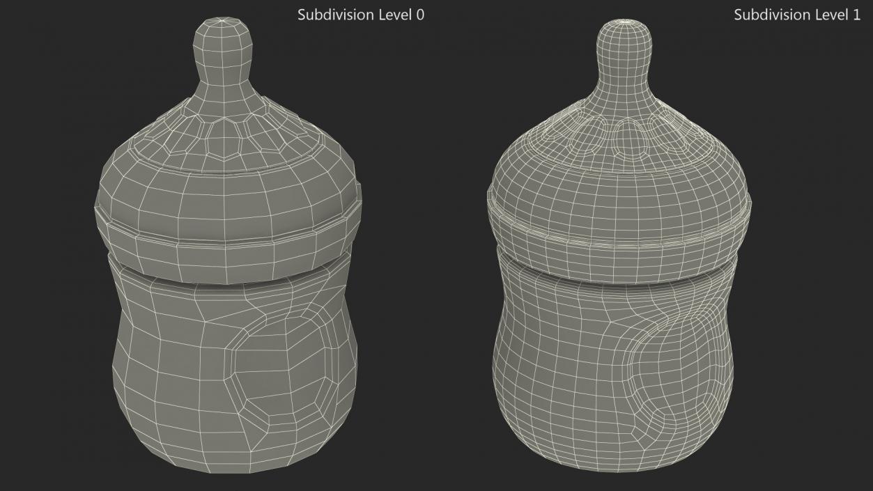 3D Baby Bottle with Nipple model