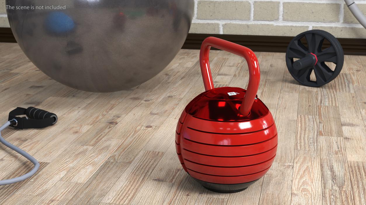 3D model Adjustable Kettlebell Red