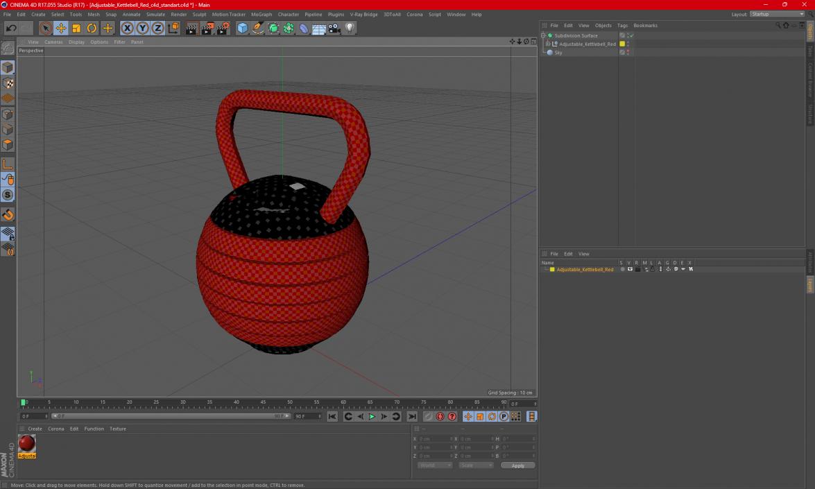 3D model Adjustable Kettlebell Red