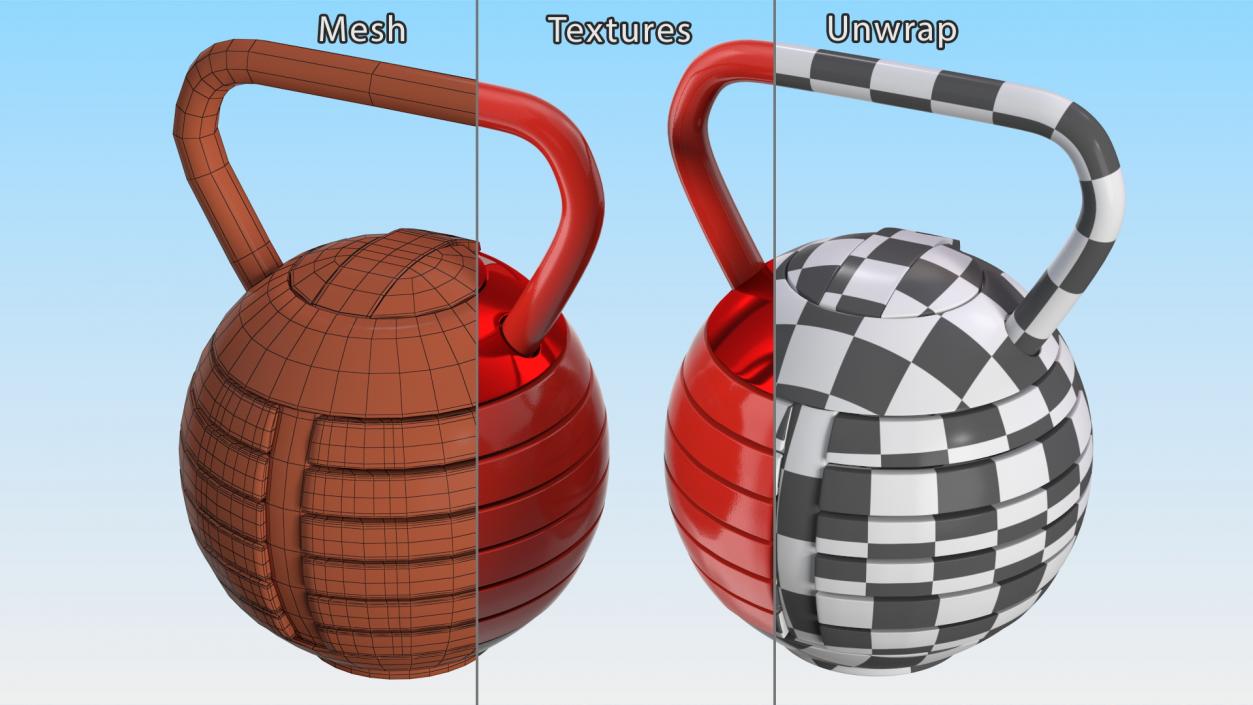 3D model Adjustable Kettlebell Red