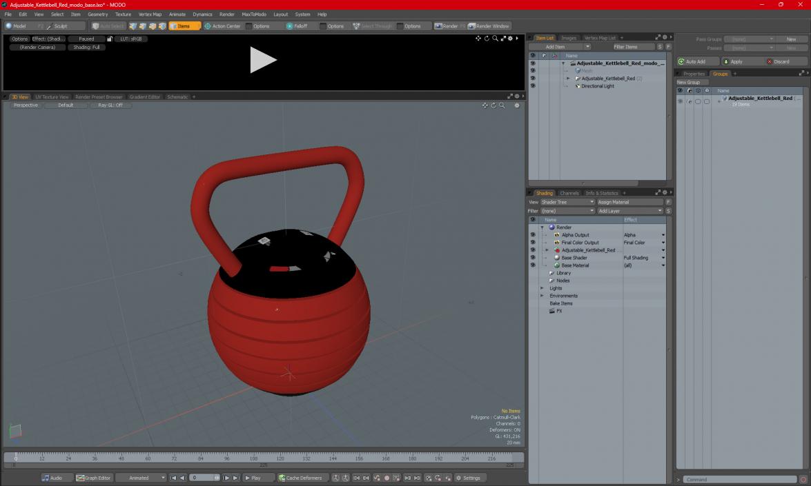 3D model Adjustable Kettlebell Red