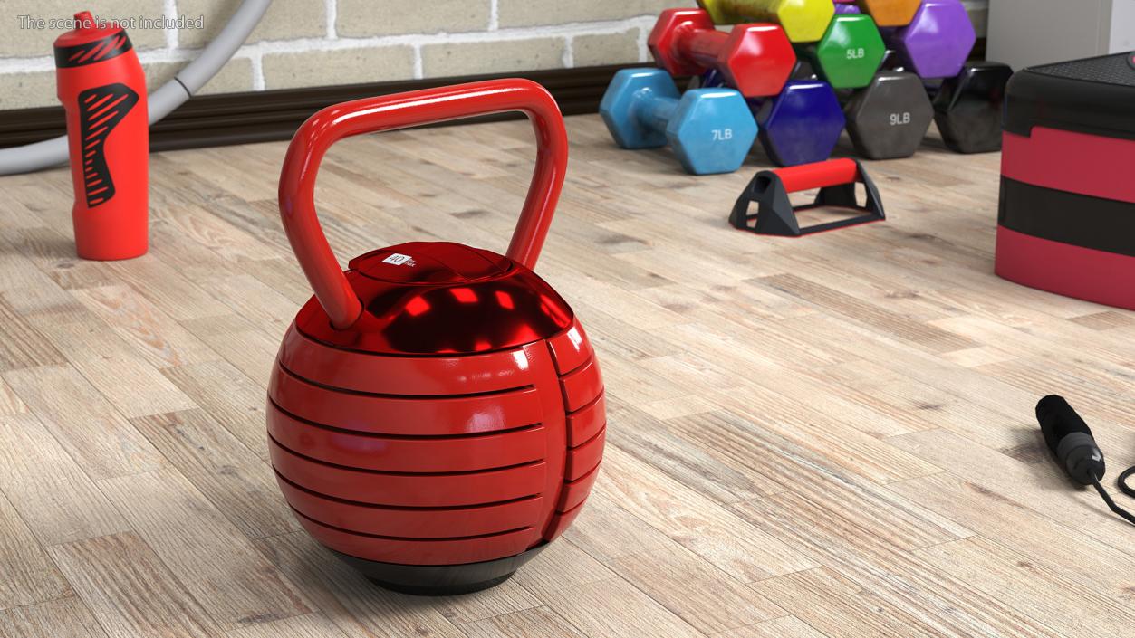 3D model Adjustable Kettlebell Red