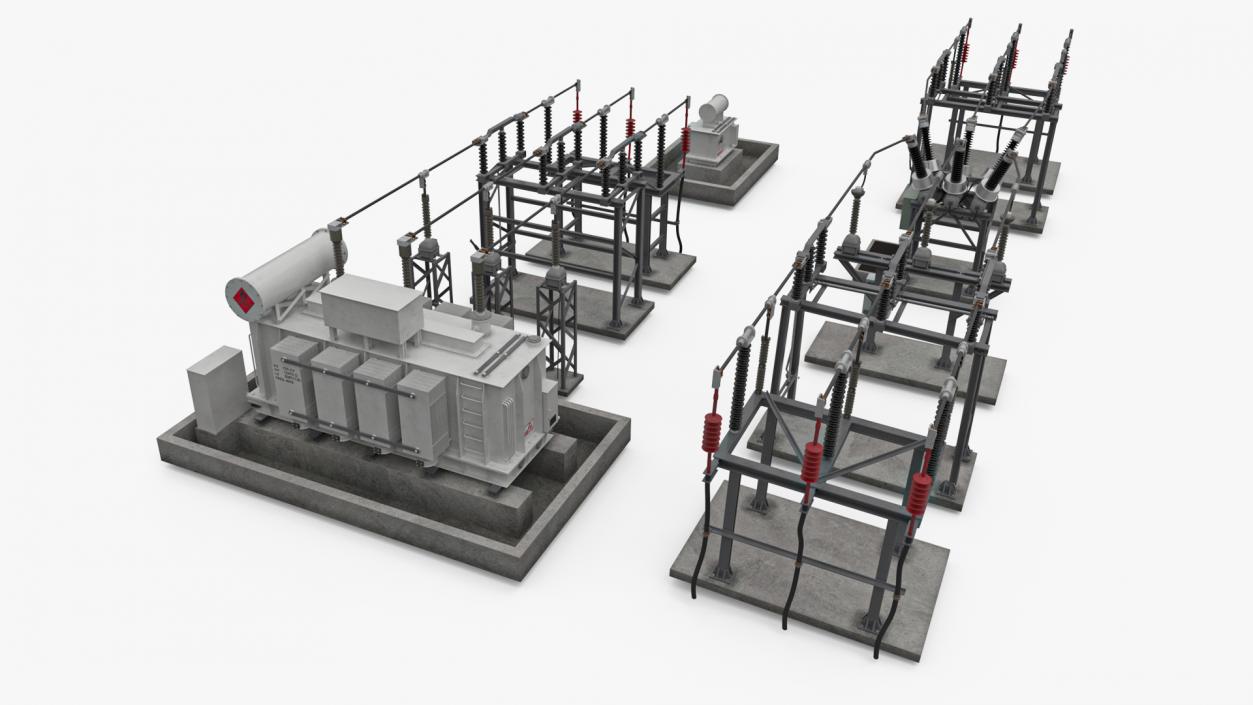 3D Electrical Grid Station model