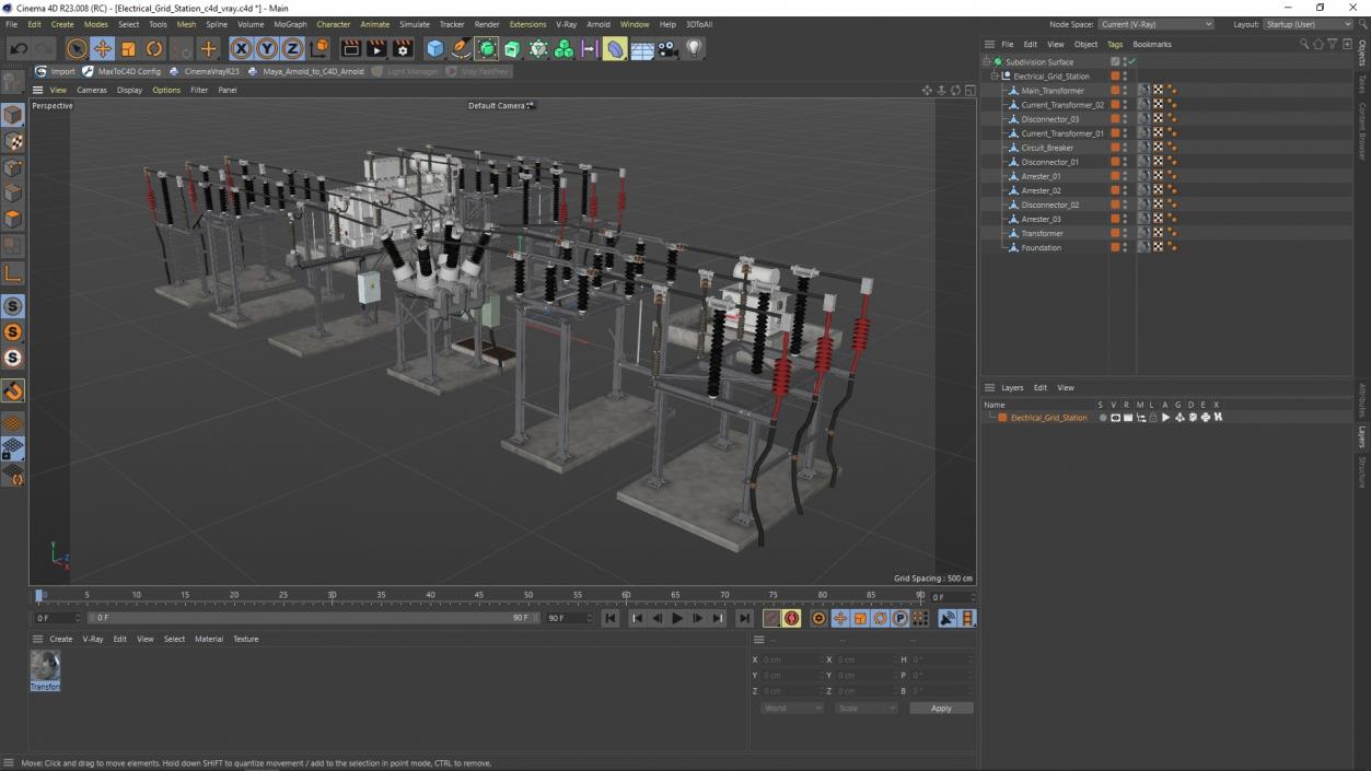 3D Electrical Grid Station model