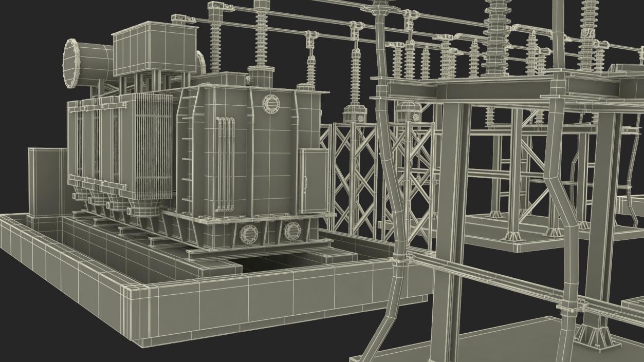 3D Electrical Grid Station model