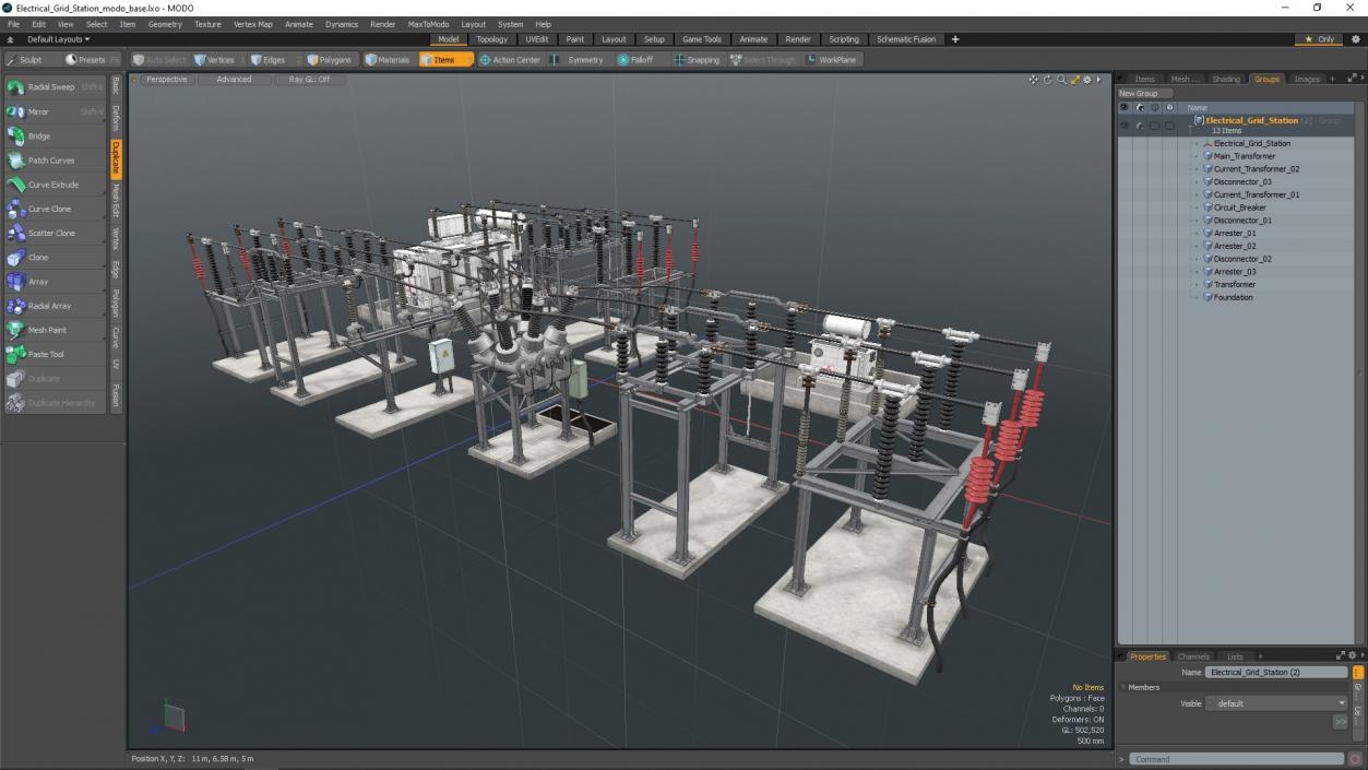 3D Electrical Grid Station model