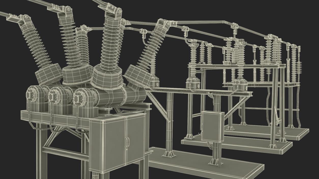 3D Electrical Grid Station model