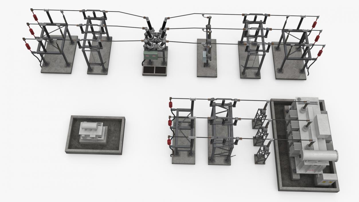 3D Electrical Grid Station model