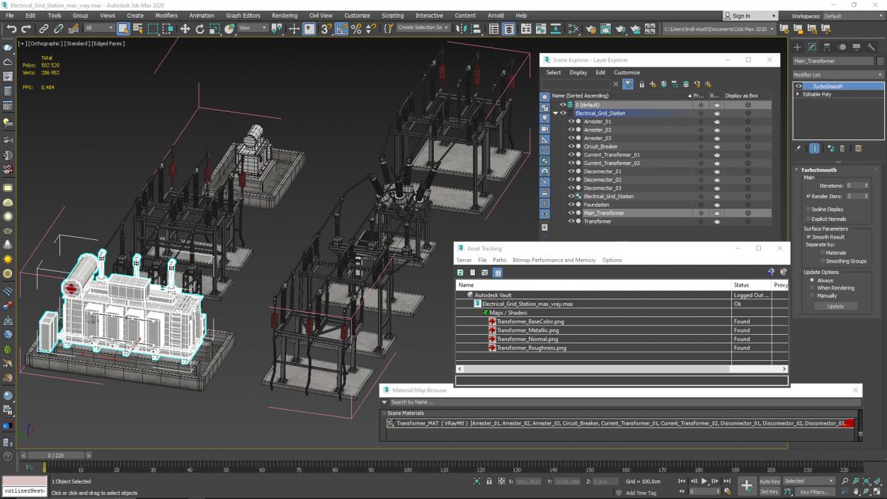 3D Electrical Grid Station model