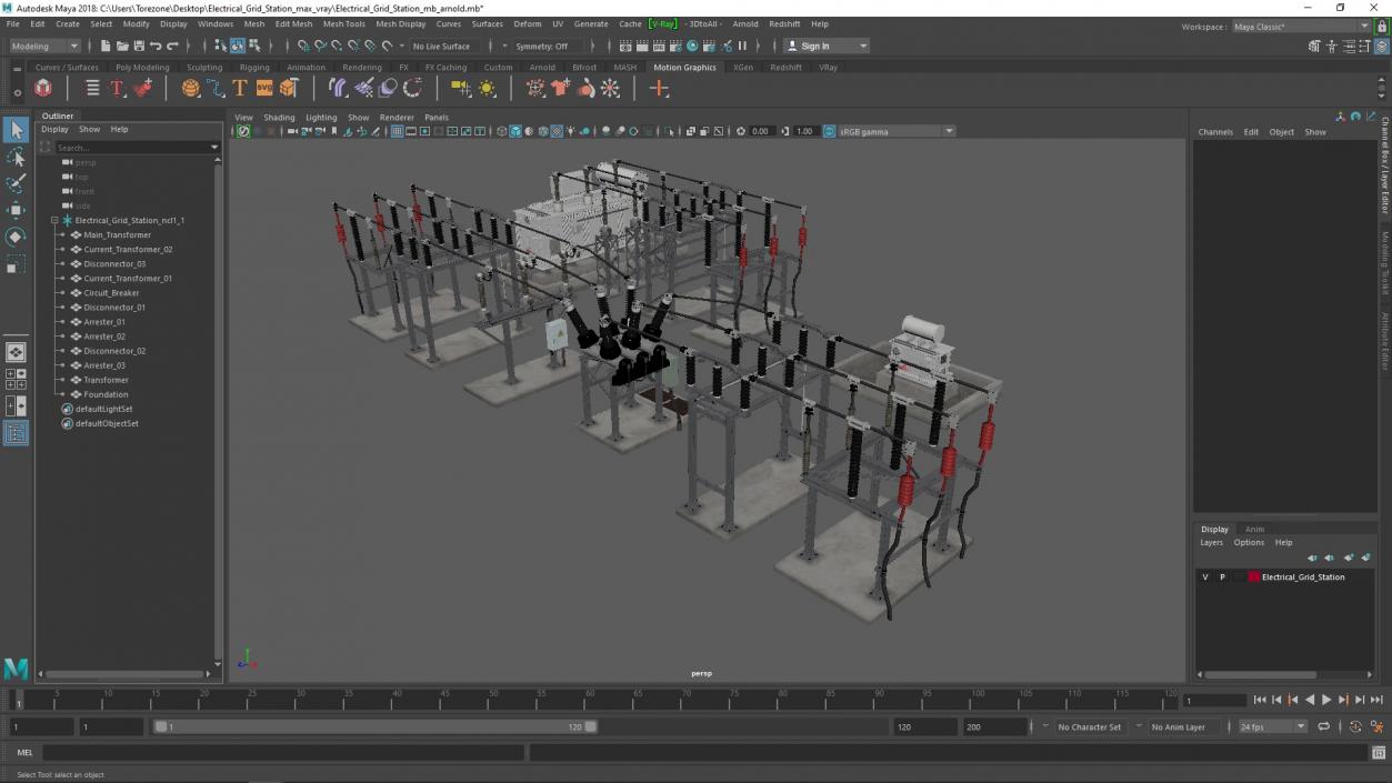 3D Electrical Grid Station model