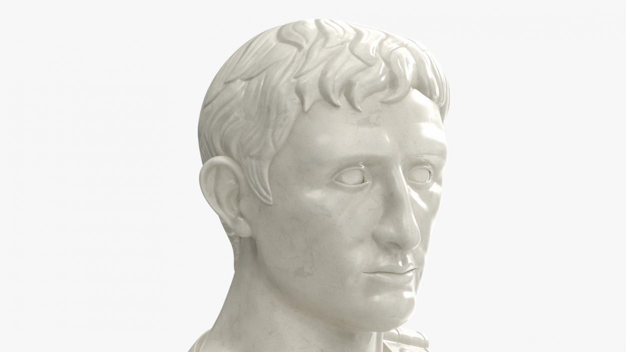 Roman Leader Bust Marble Sculpture 3D model