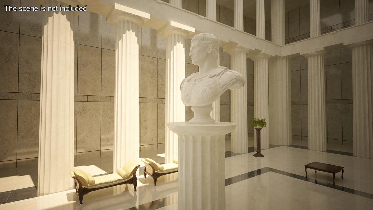 Roman Leader Bust Marble Sculpture 3D model