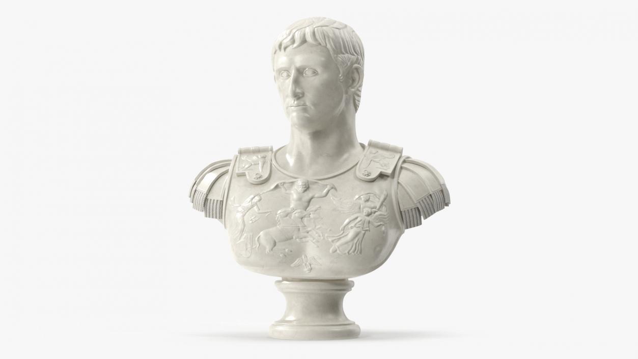 Roman Leader Bust Marble Sculpture 3D model