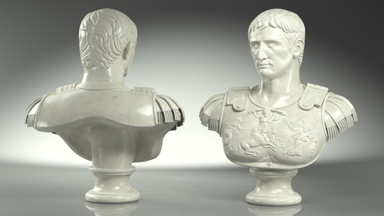 Roman Leader Bust Marble Sculpture 3D model