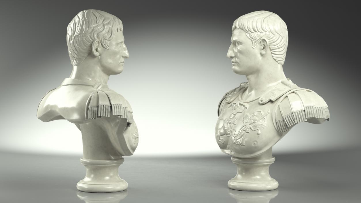 Roman Leader Bust Marble Sculpture 3D model