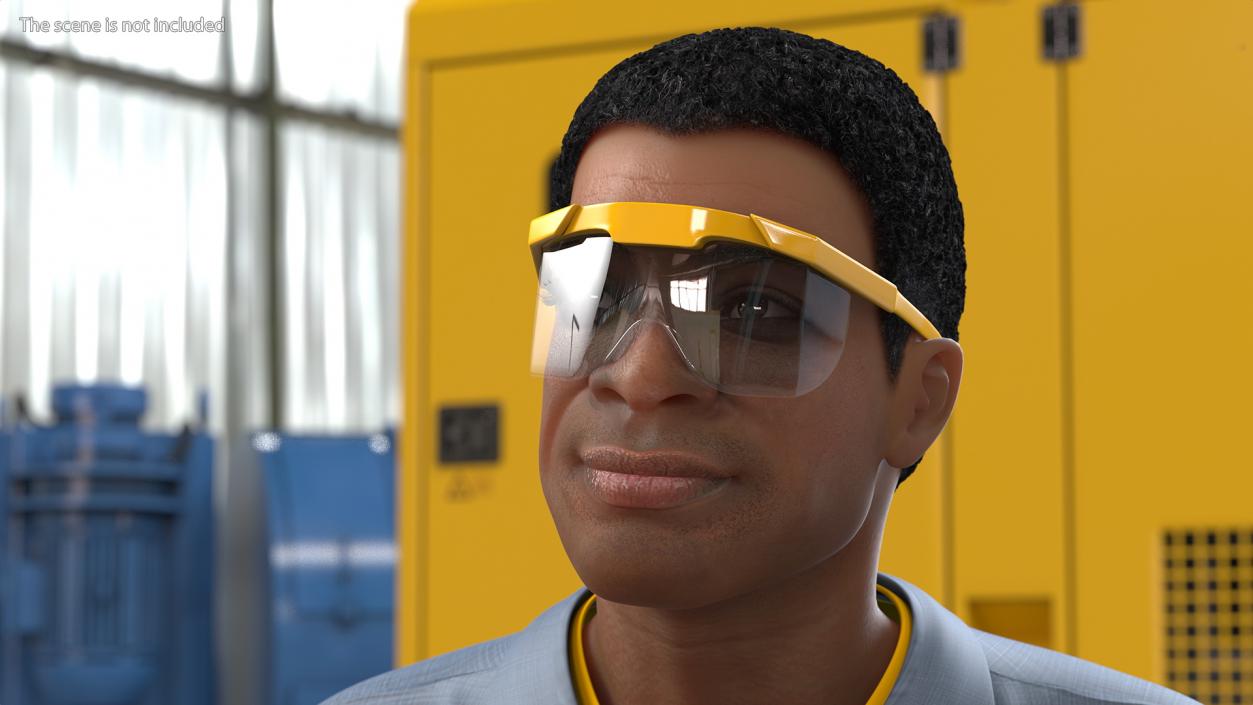 Light Skin Black Man Electrician Rigged 3D model