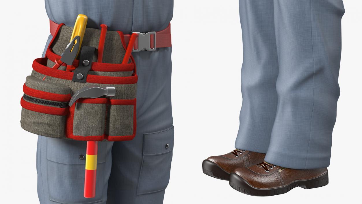 Light Skin Black Man Electrician Rigged 3D model