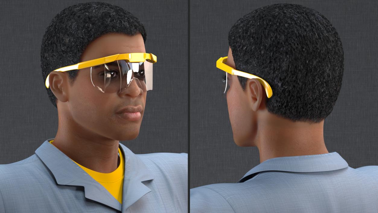 Light Skin Black Man Electrician Rigged 3D model