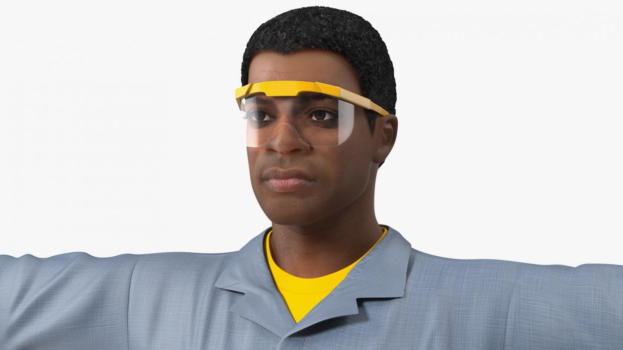 Light Skin Black Man Electrician Rigged 3D model