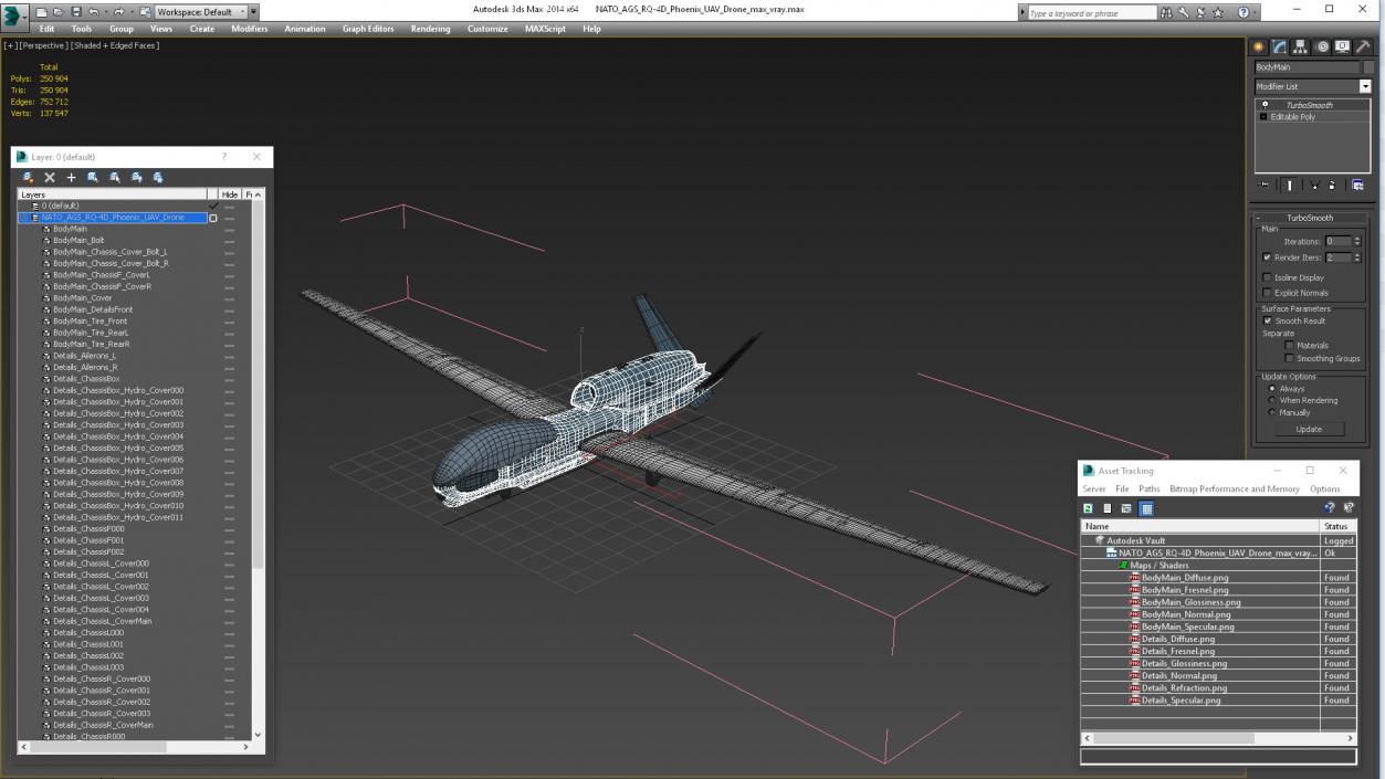 NATO AGS RQ-4D Phoenix UAV Drone 3D