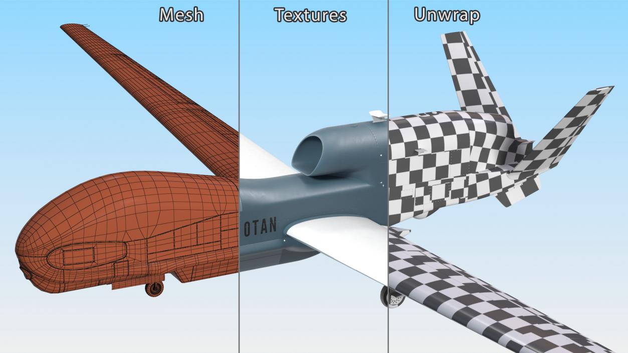 NATO AGS RQ-4D Phoenix UAV Drone 3D