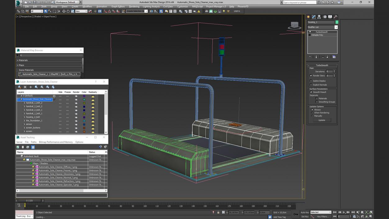 3D Automatic Shoes Sole Cleaner model