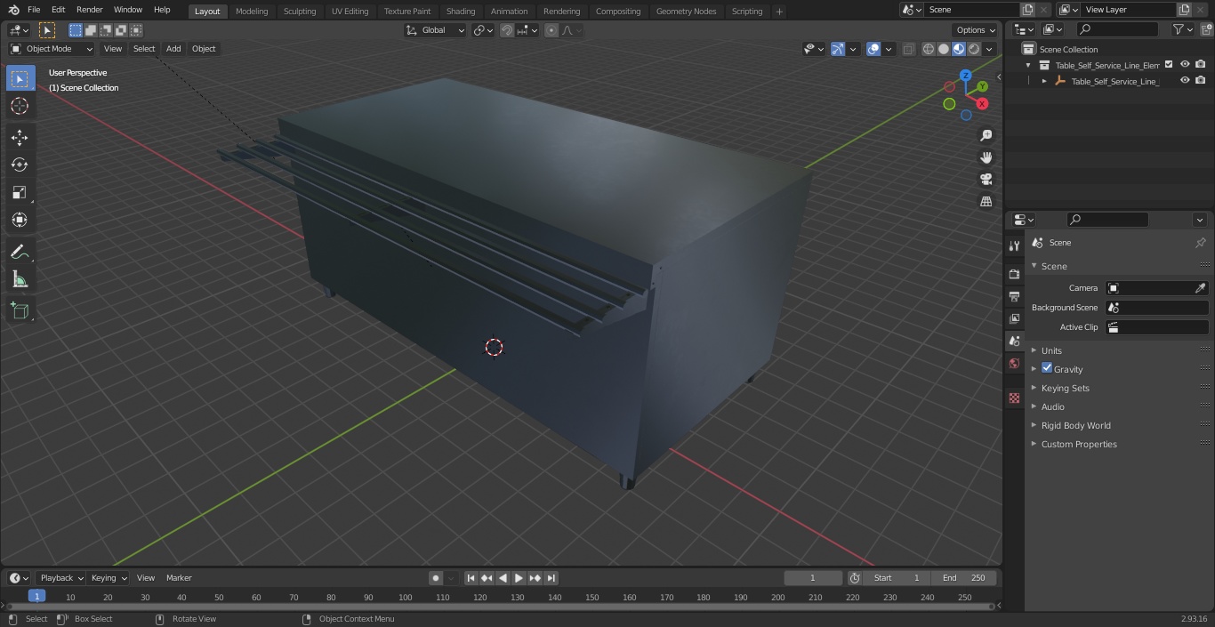 3D Table Self Service Line Element