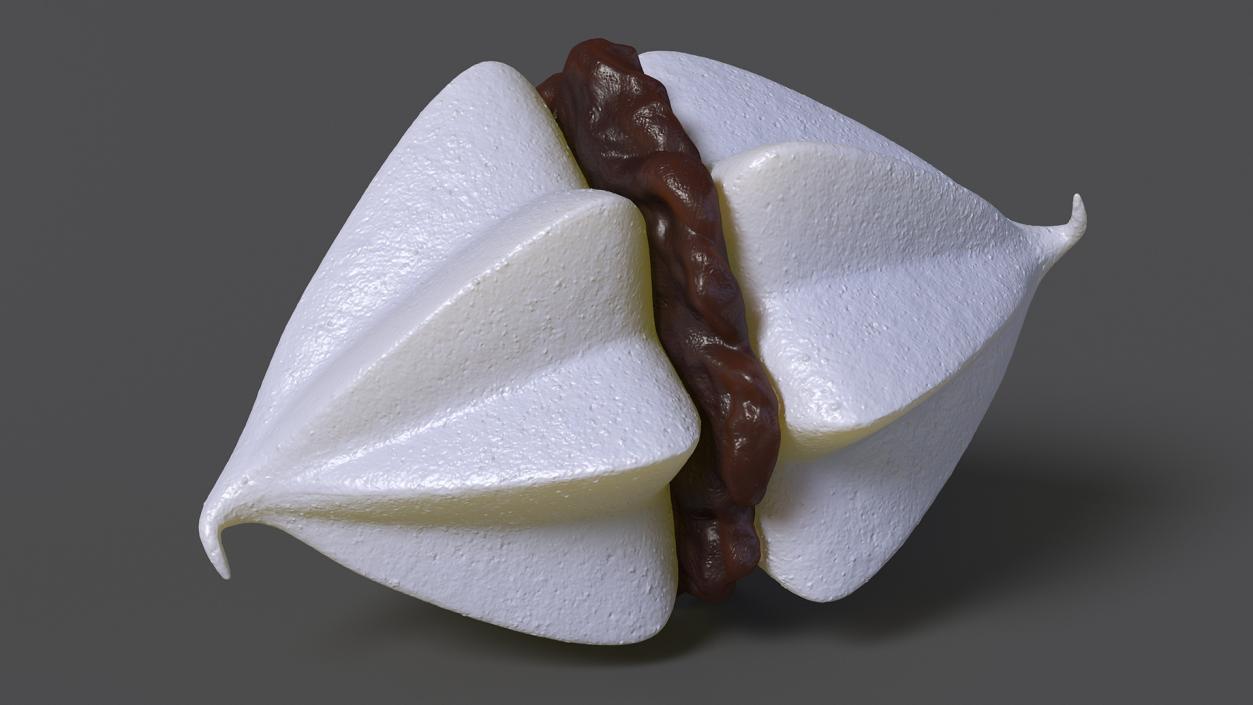 Double Meringue White with Chocolate Filling 3D model