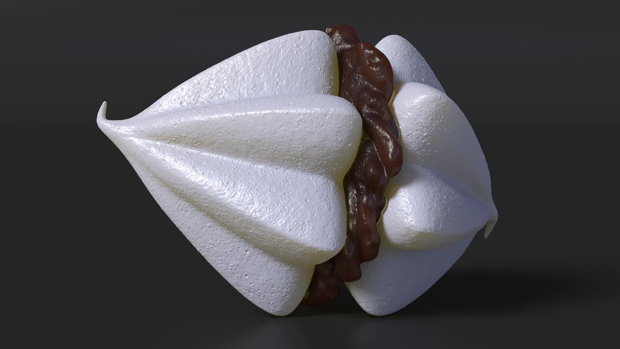 Double Meringue White with Chocolate Filling 3D model