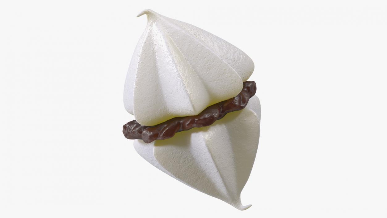 Double Meringue White with Chocolate Filling 3D model