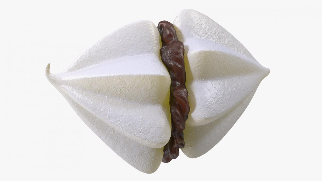 Double Meringue White with Chocolate Filling 3D model